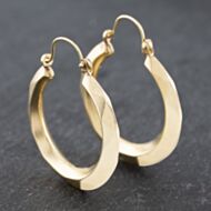 Pre-Owned Yellow Gold 28mm Diamond Cut Creole Earrings 41172658