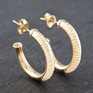 Pre-Owned Yellow Gold 17mm Diamond Cut Hoop Earrings 41172670