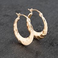 Pre-Owned Yellow Gold 22mm Wave Pattern Creole Earrings 41172762
