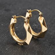 Pre-Owned Yellow Gold 20mm Diamond Pattern Hoop Earrings 41172812
