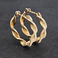 Pre-Owned Yellow Gold Twisted Hoop Earrings 41172863