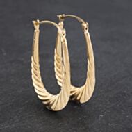 Pre-Owned Yellow Gold Patterned Creole Earrings 41172875