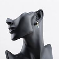 Pre-Owned Yellow Gold 18mm Blue Topaz Teardrop Dropper Earrings 41172946