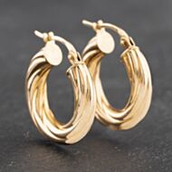 Pre-Owned Yellow Gold 19mm Small Twist Hoop Earrings 41172952