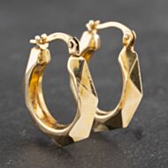 Pre-Owned Yellow Gold 19mm Faceted Creole Earrings 41172959