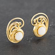 Pre-Owned Yellow Gold Opal Clip On Earrings 41172984