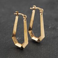 Pre-Owned Yellow Gold 22.6mm Hexagon Shaped Creole Earrings 41173014
