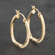 Pre-Owned Yellow Gold 24mm Plain Twist Creole Earrings 41173047