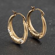 Pre-Owned Two Colour Gold 19.5mm Mum Creole Earrings 41173054