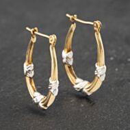 Pre-Owned Yellow Gold 20mm Kiss Patterned Creole Earrings 41173061