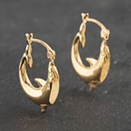 Pre-Owned Yellow Gold 19mm Dolphin Creole Earrings 41173096