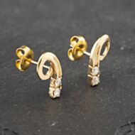 Pre-Owned 9ct Yellow Gold 15mm 0.25ct Diamond Swirl Stud Earrings 41173132