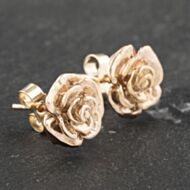 Pre-Owned 9ct Rose Gold Rose Shape Stud Earrings 41173147