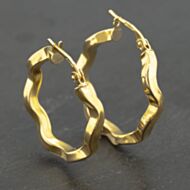 Pre-Owned 9ct Yellow Gold 23mm Twist Hoop Earrings 41173167