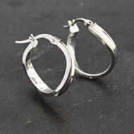 Pre-Owned White Gold 18mm Twist Creole Earrings 41173208