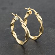 Pre-Owned Yellow Gold 22mm Twist Hoop Earrings 41173218