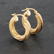 Pre-Owned Yellow Gold 19.5mm Twist Hoop Earrings 41173222
