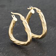 Pre-Owned Yellow Gold 21.5mm Twist Creole Earrings 41173226