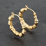 Pre-Owned Yellow Gold 22mm Bamboo Hoop Earrings 41173228