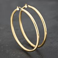 Pre-Owned 9ct Yellow Gold 55.5mm Large Plain Hoop Earrings 41173229