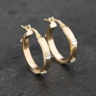 Pre-Owned Two Colour Gold 20mm Screw Head Hoop Earrings 41173252