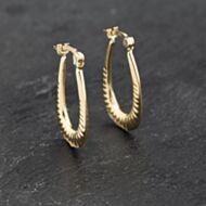 Pre-Owned Yellow Gold 21mm Small Patterned Creole Earrings 41173260