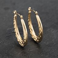Pre-Owned Yellow Gold 24mm Celtic Creole Earrings 41173265