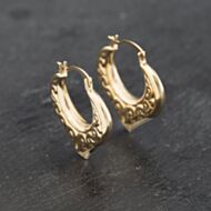 Pre-Owned Yellow Gold 18mm Celtic Heart Shape Creole Earrings 41173270