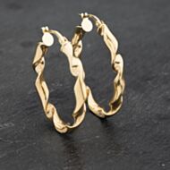 Pre-Owned Yellow Gold 32.4mm Oval Twist Creole Earrings 41173278