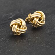 Pre-Owned 9ct Yellow Gold 10.7mm Knot Stud Earrings 41173286