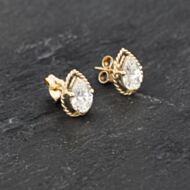 Pre-Owned Yellow Gold 8mm Cubic Zirconia Pear Shape Stud Earrings 41173301
