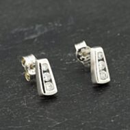 Pre-Owned 9ct White Gold 8.9mm Diamond Bar Dropper Earrings 41173312