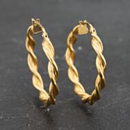Pre-Owned Yellow Gold 73mm Twist Hoop Earrings 41173314