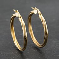 Pre-Owned Yellow Gold 76mm Twist Hoop Earrings 41173317