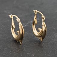 Pre-Owned Yellow Gold 65mm Dolphin Creole Earrings 41173337