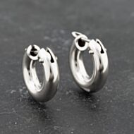 Pre-Owned 9ct White Gold 13.5mm Small Chunky Hoop Earrings 41173342