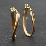 Pre-Owned Yellow Gold 28mm Crossover Creole Earrings 41173344