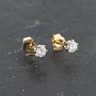 Pre-Owned Yellow Gold 4mm Cubic Zirconia Six Stone Stud Earrings 41173390