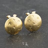 Pre-Owned 9ct Yellow Gold Patterned Disc Clip On Earrings 41173392