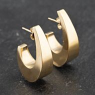 Pre-Owned 9ct Yellow Gold Plain Curve Dropper Earrings 41173397