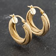 Pre-Owned Yellow Gold 19.5mm Twist Hoop Earrings 41173405