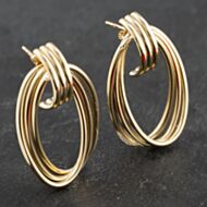 Pre-Owned 9ct Yellow Gold 34mm Triple Dropper Earrings 41173407