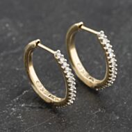 Pre-Owned Yellow Gold 17mm Brilliant Cut Diamond Leverback Earrings 41173409