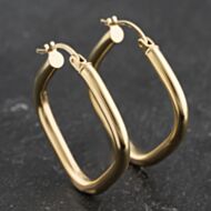 Pre-Owned Yellow Gold 27mm Rounded Square Hoop Earrings 41173419