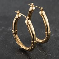 Pre-Owned Yellow Gold 31mm Swirl Pattern Oval Creole Earrings 41173420