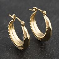 Pre-Owned Yellow Gold 19mm Faceted Creole Earrings 41173425