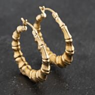 Pre-Owned Yellow Gold 28.5mm Bamboo Creole Earrings 41173433