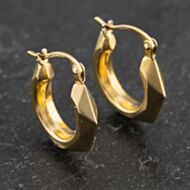 Pre-Owned Yellow Gold 16.5mm Faceted Creole Earrings 41173439