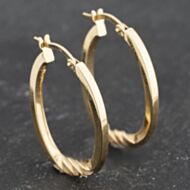 Pre-Owned Yellow Gold 24.5mm Twisted Base Design Creole Earrings 41173449