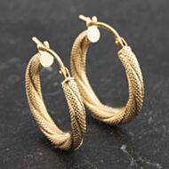 Pre-Owned Yellow Gold 21mm Twist Hoop Earrings 41173463